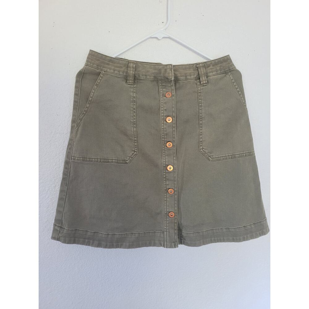 Anthropologie‎ Pilcro and The Letterpress Hunter Green Utility Skirt size 4 #P3